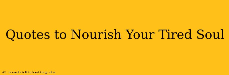 Quotes to Nourish Your Tired Soul