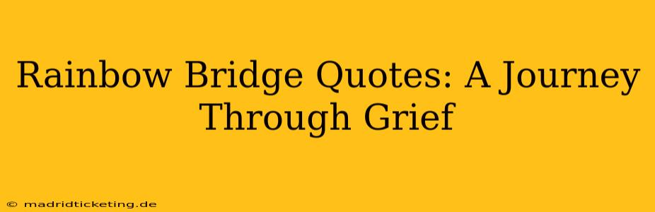 Rainbow Bridge Quotes: A Journey Through Grief