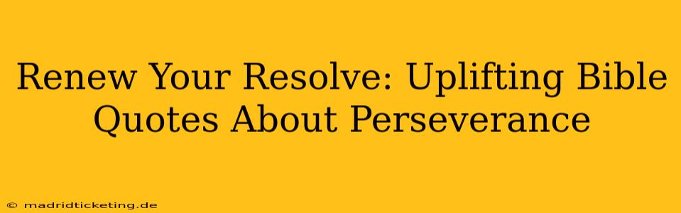 Renew Your Resolve: Uplifting Bible Quotes About Perseverance