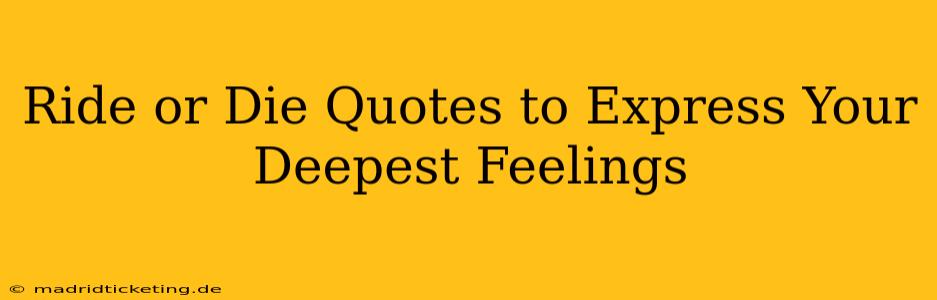 Ride or Die Quotes to Express Your Deepest Feelings