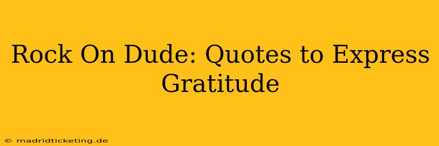 Rock On Dude: Quotes to Express Gratitude