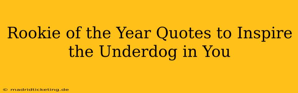 Rookie of the Year Quotes to Inspire the Underdog in You