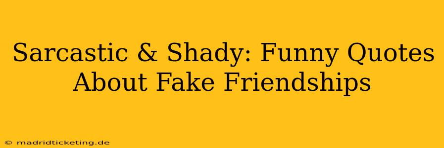 Sarcastic & Shady: Funny Quotes About Fake Friendships