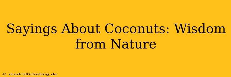 Sayings About Coconuts: Wisdom from Nature