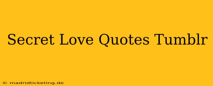 Secret Love Quotes Tumblr