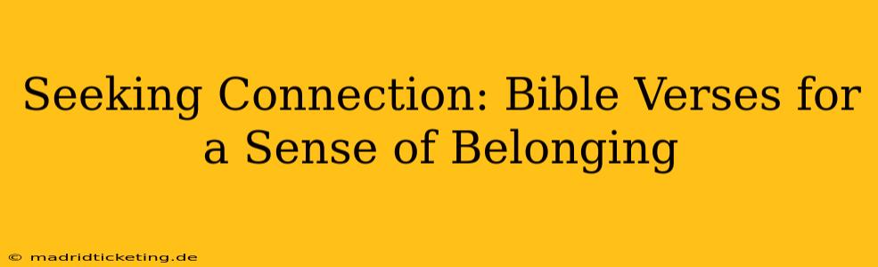 Seeking Connection: Bible Verses for a Sense of Belonging