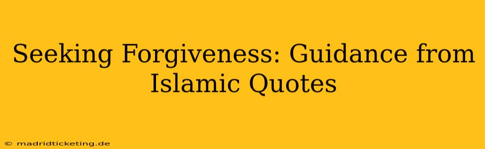 Seeking Forgiveness: Guidance from Islamic Quotes