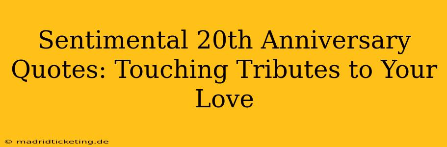 Sentimental 20th Anniversary Quotes: Touching Tributes to Your Love
