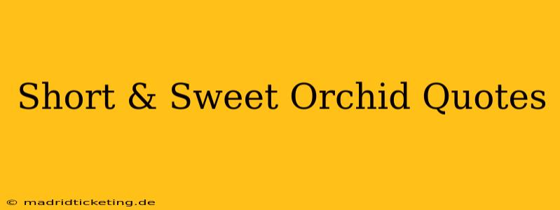 Short & Sweet Orchid Quotes