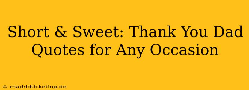 Short & Sweet: Thank You Dad Quotes for Any Occasion