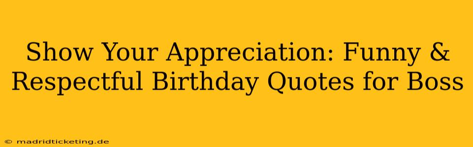 Show Your Appreciation: Funny & Respectful Birthday Quotes for Boss