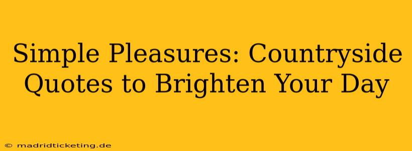Simple Pleasures: Countryside Quotes to Brighten Your Day