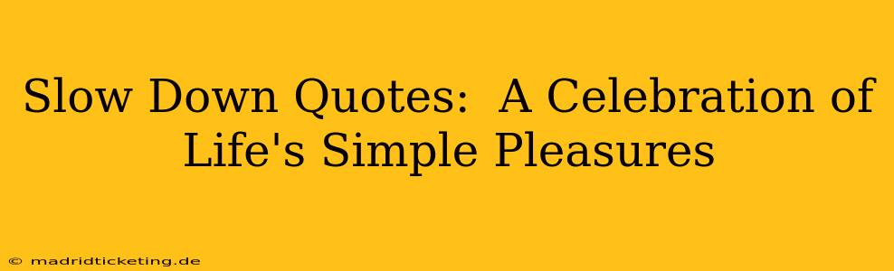 Slow Down Quotes:  A Celebration of Life's Simple Pleasures