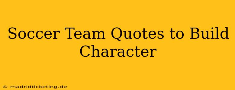 Soccer Team Quotes to Build Character