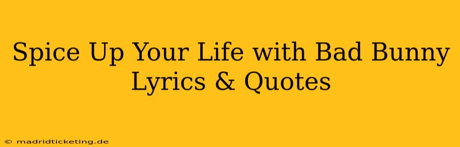 Spice Up Your Life with Bad Bunny Lyrics & Quotes