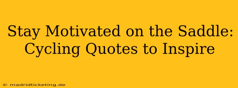 Stay Motivated on the Saddle: Cycling Quotes to Inspire