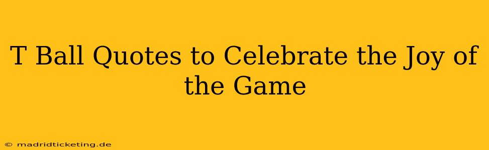 T Ball Quotes to Celebrate the Joy of the Game