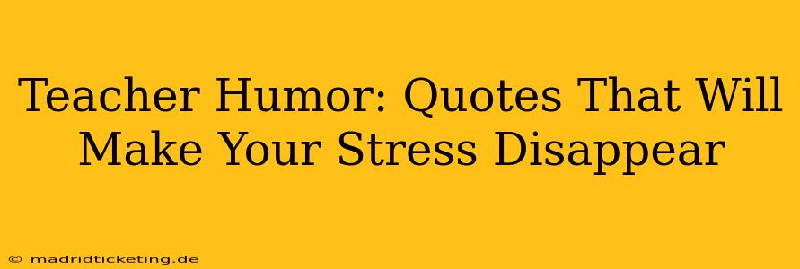 Teacher Humor: Quotes That Will Make Your Stress Disappear