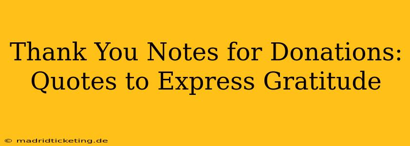 Thank You Notes for Donations:  Quotes to Express Gratitude
