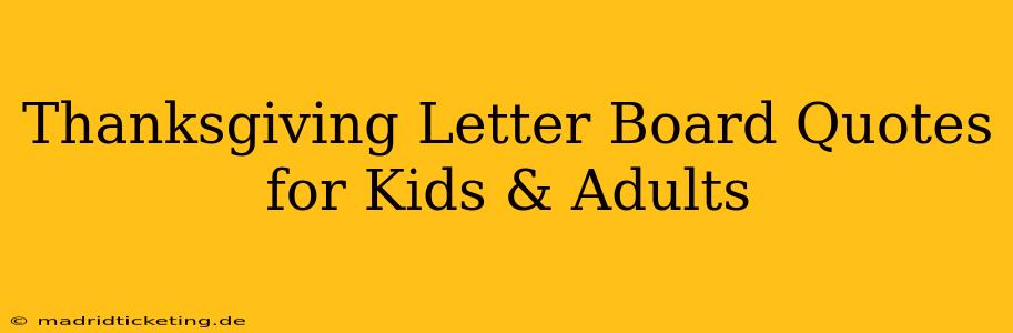 Thanksgiving Letter Board Quotes for Kids & Adults