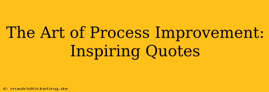 The Art of Process Improvement: Inspiring Quotes