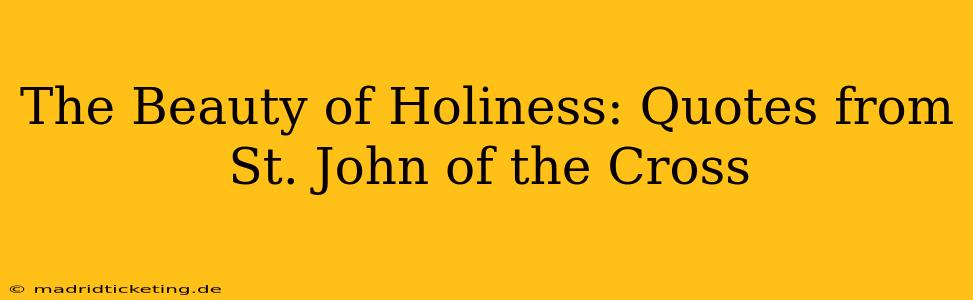 The Beauty of Holiness: Quotes from St. John of the Cross