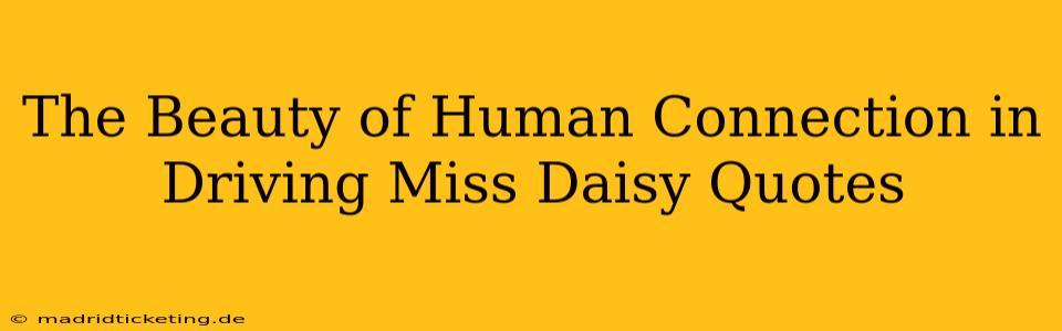 The Beauty of Human Connection in Driving Miss Daisy Quotes