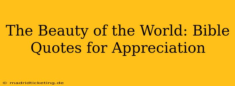 The Beauty of the World: Bible Quotes for Appreciation