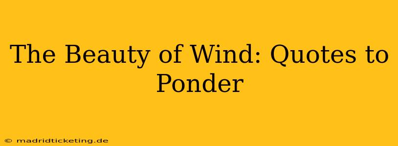 The Beauty of Wind: Quotes to Ponder