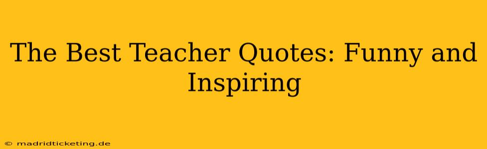 The Best Teacher Quotes: Funny and Inspiring