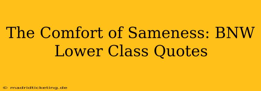 The Comfort of Sameness: BNW Lower Class Quotes