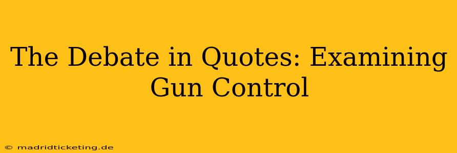 The Debate in Quotes: Examining Gun Control
