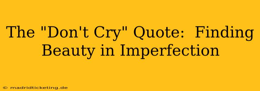 The "Don't Cry" Quote:  Finding Beauty in Imperfection