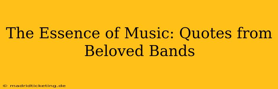 The Essence of Music: Quotes from Beloved Bands