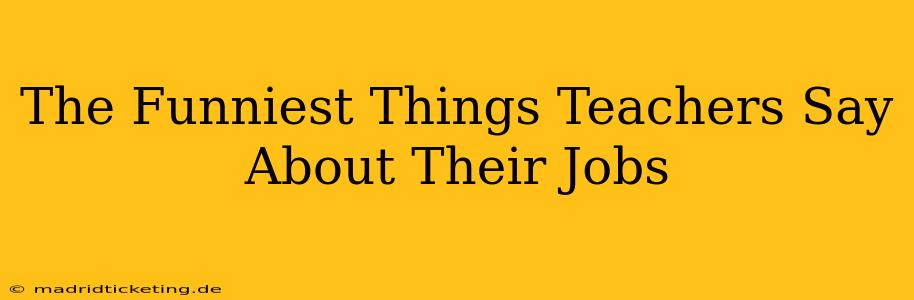 The Funniest Things Teachers Say About Their Jobs