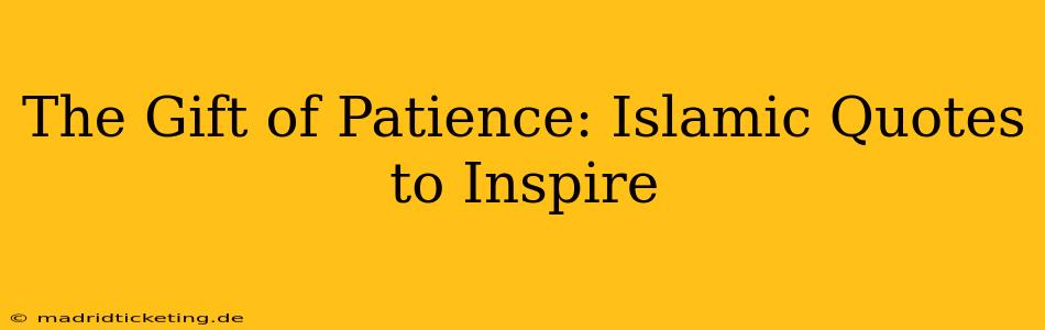 The Gift of Patience: Islamic Quotes to Inspire