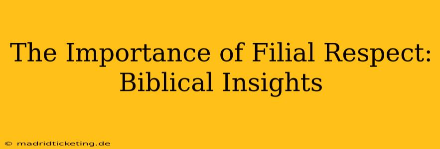 The Importance of Filial Respect: Biblical Insights