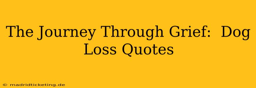 The Journey Through Grief:  Dog Loss Quotes