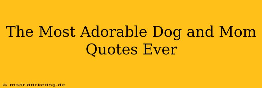 The Most Adorable Dog and Mom Quotes Ever