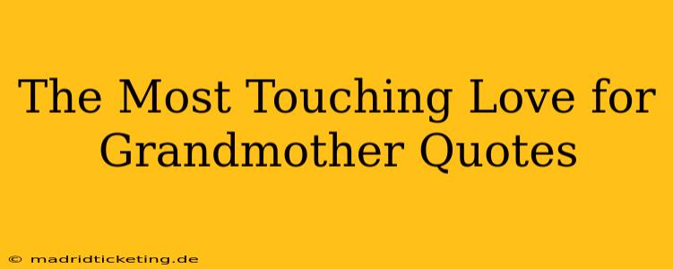 The Most Touching Love for Grandmother Quotes