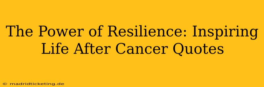 The Power of Resilience: Inspiring Life After Cancer Quotes