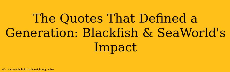 The Quotes That Defined a Generation: Blackfish & SeaWorld's Impact