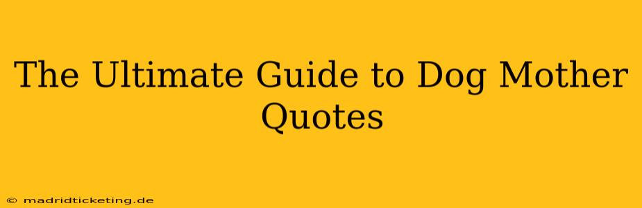 The Ultimate Guide to Dog Mother Quotes