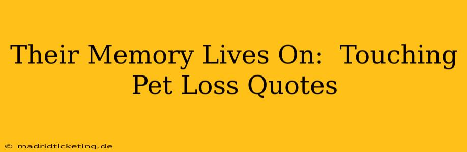 Their Memory Lives On:  Touching Pet Loss Quotes