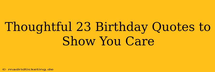 Thoughtful 23 Birthday Quotes to Show You Care