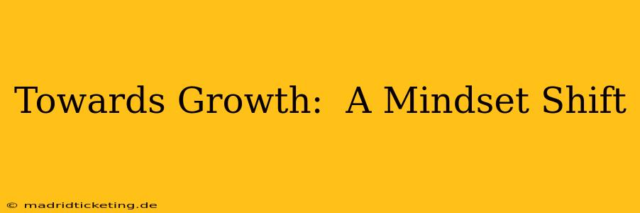 Towards Growth:  A Mindset Shift