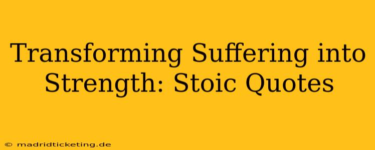 Transforming Suffering into Strength: Stoic Quotes