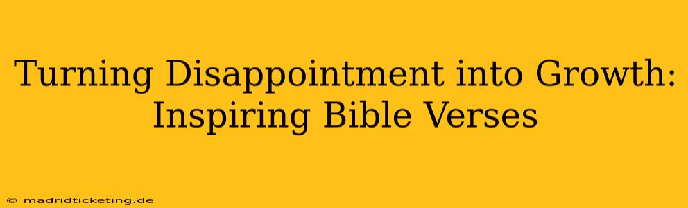 Turning Disappointment into Growth: Inspiring Bible Verses