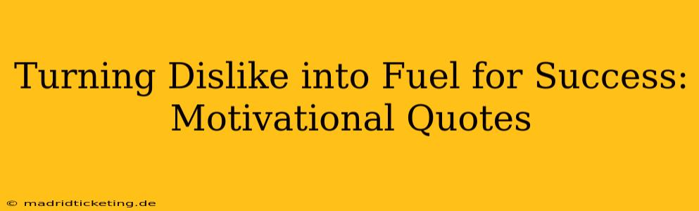 Turning Dislike into Fuel for Success: Motivational Quotes