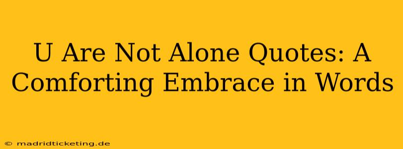 U Are Not Alone Quotes: A Comforting Embrace in Words